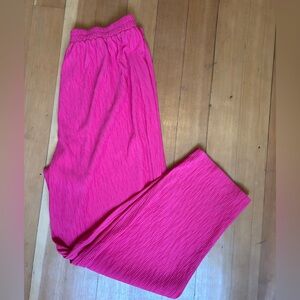 80s Vintage Women's Vibrant Pink Wide Leg Pants